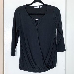 New York & Company Black Wrap Blouse